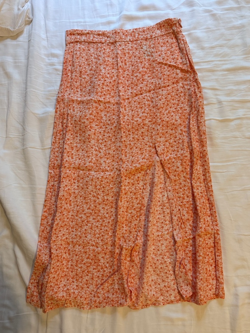H&M Coral Pink Floral Maxi Skirt